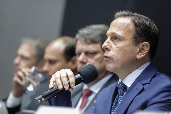Coletiva de imprensa com ministro Tarcísio Gomes. Sobre monotrilho para Guarulhos