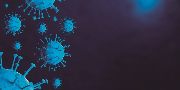 3D Illustration Coronavirus Covid-19 Virus Under Microscope In B